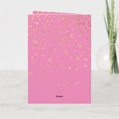 Pink Gold Confetti Karte (Rückseite)