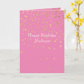 Pink Gold Confetti Karte (Gelbe Blume)