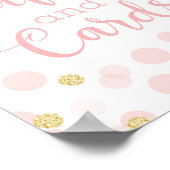 Pink Gold Confetti Kinderdusche Geschenke & Karten Poster (Ecke)