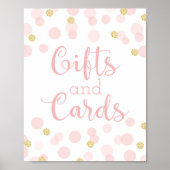 Pink Gold Confetti Kinderdusche Geschenke & Karten Poster (Vorne)
