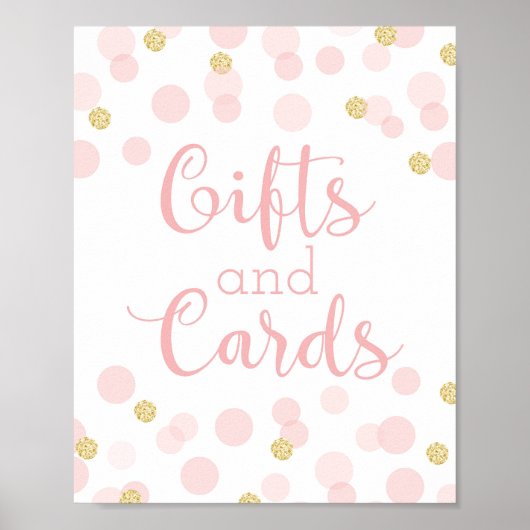 Pink Gold Confetti Kinderdusche Geschenke & Karten Poster (Vorne)