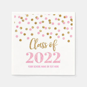 Pink Gold Confetti-Klasse 2022 Serviette