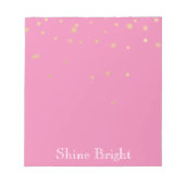 Pink Gold Confetti Notizblock (Vorderseite)