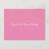 Pink Gold Confetti Postkarte (Vorderseite)