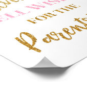 Pink Gold Confetti-Ratschlag für die Anmeldung von Poster (Ecke)