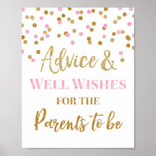 Pink Gold Confetti-Ratschlag für die Anmeldung von Poster