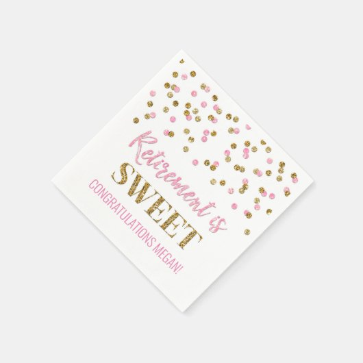 Pink Gold Confetti Rente ist süß Serviette (Ecke)