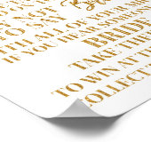 Pink Gold Confetti Sage nicht Bride Game Sign Poster (Ecke)