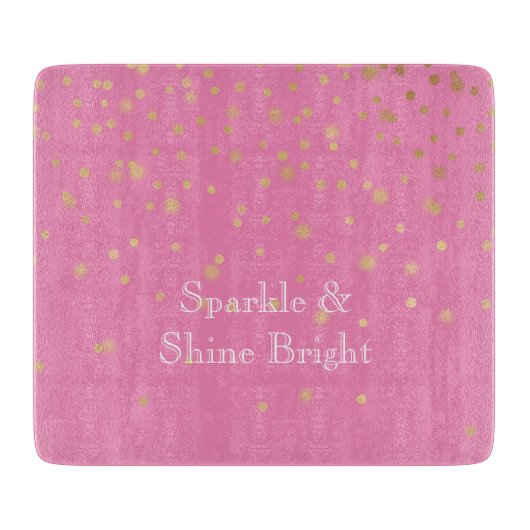 Pink Gold Confetti Schneidebrett (Vorderseite)