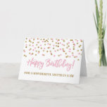 Pink Gold Confetti Sister der Justiz Geburtskarte Karte<br><div class="desc">Geburtstagskarte für Juristen mit rosa und goldfarbenem,  modernem Glitzer Konfetti-Muster. Bitte beachten Sie,  dass Glitzer-Effekt nur fotografische Wirkung ist.</div>