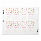 Pink Gold Confetti Wedding Labels (Vorne)
