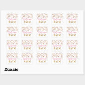 Pink Gold Confetti Welcome Back Square Sticker (Blatt)