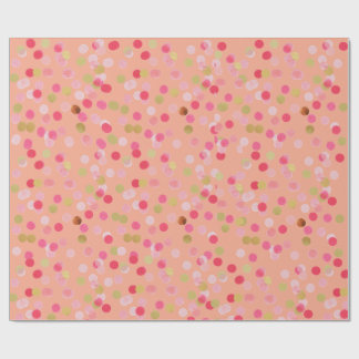 Pink & Gold Confetti Wrapping Paper Geschenkpapier