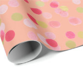 Pink & Gold Confetti Wrapping Paper Geschenkpapier (Rolleneckpunkt)