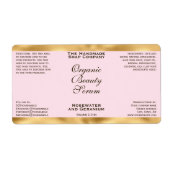 Pink & Gold Cosmetics Dropper Bottle Label (Vorne)