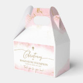 Pink Gold Cross Danke Girl Christening Geschenkschachtel (Vorderseite)