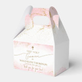 Pink Gold Cross Danke Girl First Communation Geschenkschachtel (Rückseite)