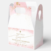 Pink Gold Cross Danke Girl First Communation Geschenkschachtel (Geöffnet)