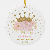 Pink Gold Crown Princess Baby 1. Weihnachten