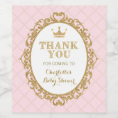 Pink Gold Crown Princess Baby Duwer Favoriten Weinetikett (Einzelnes Label)