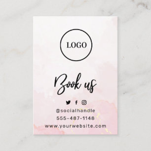 Pink Gold Custom Logo Lash Aftercare Card Visitenkarte