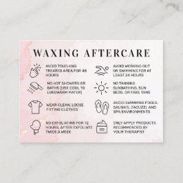 Pink Gold Custom Logo Waxing Aftercare Card Visitenkarte