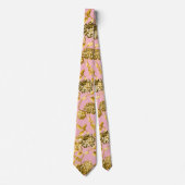 Pink & Gold Dahlias Blumenzehen Krawatte (Vorderseite)