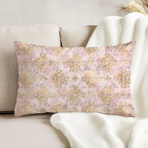 Pink Gold Damask Vintag Handschrift Ephemera Dekokissen