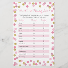 Pink Gold, der Mommy Best Baby Shower Game kennt