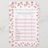 Pink Gold, der Mommy Best Baby Shower Game kennt (Vorne/Hinten)