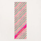 Pink Gold Diagonal Stripes Yoga Mat Yogamatte (Vorderseite)