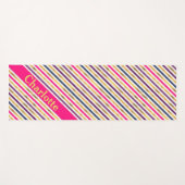 Pink Gold Diagonal Stripes Yoga Mat Yogamatte (Vorderseite (Horizontal))