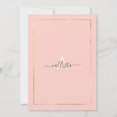 Pink Gold Diamond Confetti Glitzer Bachelorette Einladung (Rückseite)