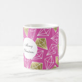 Pink Gold Diamonds Weihnachten Kaffeetasse (VorderseiteRechts)