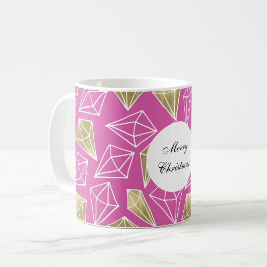 Pink Gold Diamonds Weihnachten Kaffeetasse (Vorderseite Links)