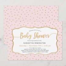 Pink Gold Dot Girl Babydusche