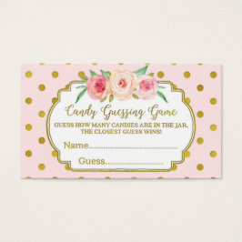 Pink Gold Dots Baby Dusche Candy Guessing Game