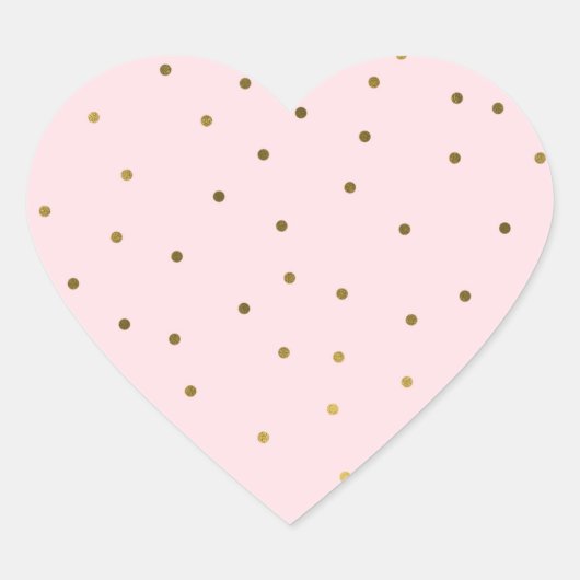 Pink Gold Dots Confetti Celebration Brautparty Herz-Aufkleber (Vorderseite)