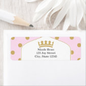 Pink & Gold Dots Royal Crown Princess Labels (Insitu)