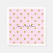 Pink & Gold Dots Royal Crown Princess Party Napkin Serviette (Vorderseite)
