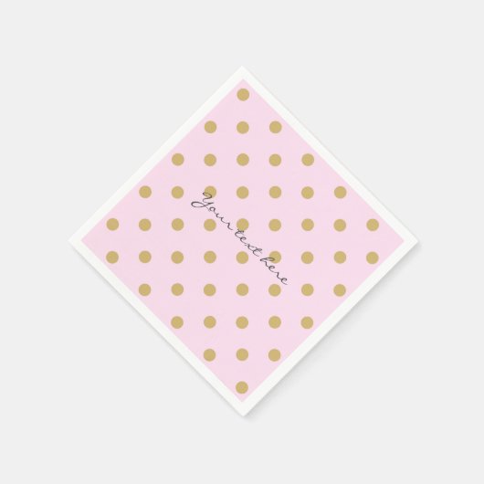 Pink & Gold Dots Royal Crown Princess Party Napkin Serviette (Ecke)