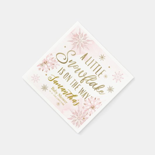 Pink Gold ein wenig Schneeflocken Winter Baby Dusc Serviette (Ecke)