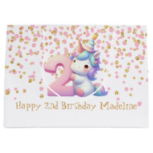 Pink Gold Einhorn Glitter 2. Geburtstag Mädchen