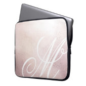 Pink Gold Elegance ⎥ Monogram Computer Sleeve (Vorderseite Links)