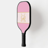 Pink & Gold Elegant Laurel Crest Design Pickleball Schläger (Links)
