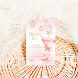 Pink Gold Elegante Blume Brautparty Vielen Dank Geschenkanhänger