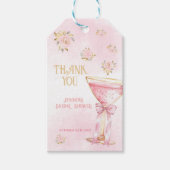 Pink Gold Elegante Blume Brautparty Vielen Dank Geschenkanhänger (Vorderseite)