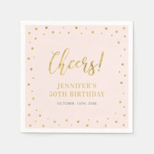 Pink & Gold   Elegante klassische Erwachsenen-Gebu Serviette