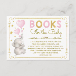 Pink Gold Elephant Baby Girl Bringen Sie eine Book Begleitkarte