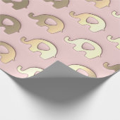 Pink Gold Elephants Baby Dusche Princess Girl Geschenkpapier (Ecke)